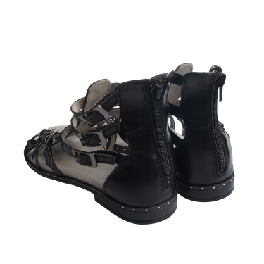 SKÓRZANE SANDAŁY DAMSKIE DOLCE PIETRO CZARNE