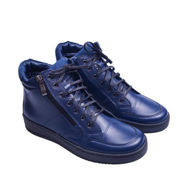 Trzewiki skórzane damskie Wielbut K-260 granat