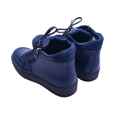 Trzewiki skórzane damskie Wielbut K-260 granat