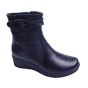 BOTKI DAMSKIE SKÓRZANE CZARNE K 247 WIELBUT