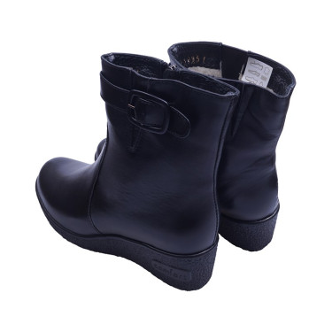 BOTKI DAMSKIE SKÓRZANE CZARNE K 247 WIELBUT