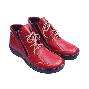 TRZEWIKI DAMSKIE BOTKI SKÓRZANE ROBERT 355 CZERWONE