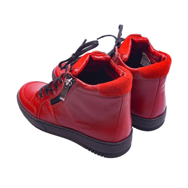 TRZEWIKI SKÓRZANE DAMSKIE WIELBUT K-260 CZERWONE