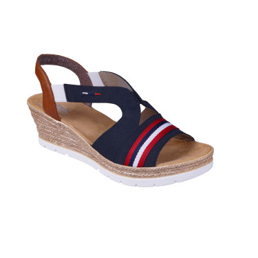 SANDAŁY SKÓRZANE RIEKER 619S6-14 GRANAT