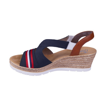 SANDAŁY SKÓRZANE RIEKER 619S6-14 GRANAT