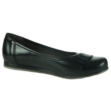 SKÓRZANE BALERINKI DAMSKIE CZARNE JANMAR