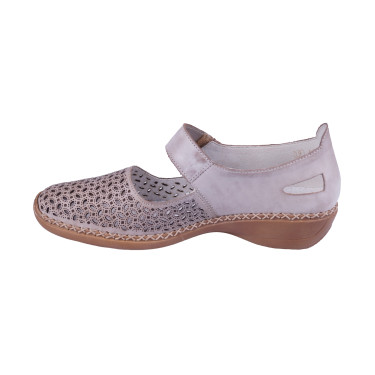 PÓŁBUTY DAMSKIE SKÓRZANE RIEKER 413G8-62 BEŻ