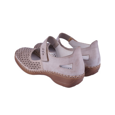 PÓŁBUTY DAMSKIE SKÓRZANE RIEKER 413G8-62 BEŻ