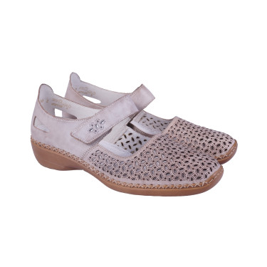 PÓŁBUTY DAMSKIE SKÓRZANE RIEKER 413G8-62 BEŻ