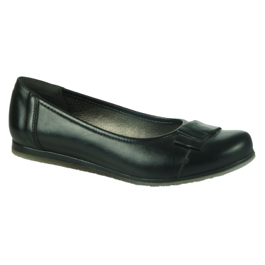 SKÓRZANE BALERINKI DAMSKIE CZARNE JANMAR
