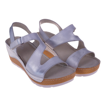 SKÓRZANE SANDAŁY DOLCE PIETRO 4029-124-01-1 BIAŁO- SREBRNE