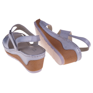 SKÓRZANE SANDAŁY DOLCE PIETRO 4029-124-01-1 BIAŁO- SREBRNE