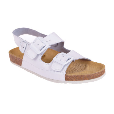 KOMFORTOWE SANDAŁY DAMSKIE SKÓRZANE BIAŁE BENON