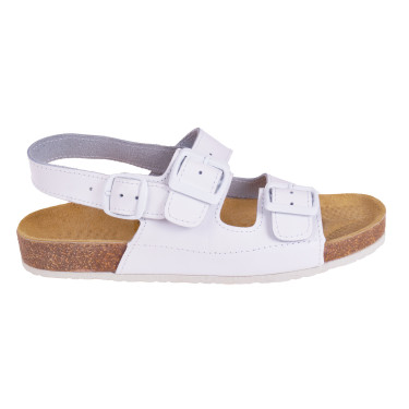 KOMFORTOWE SANDAŁY DAMSKIE SKÓRZANE BIAŁE BENON