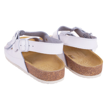 KOMFORTOWE SANDAŁY DAMSKIE SKÓRZANE BIAŁE BENON