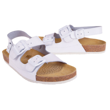 KOMFORTOWE SANDAŁY DAMSKIE SKÓRZANE BIAŁE BENON