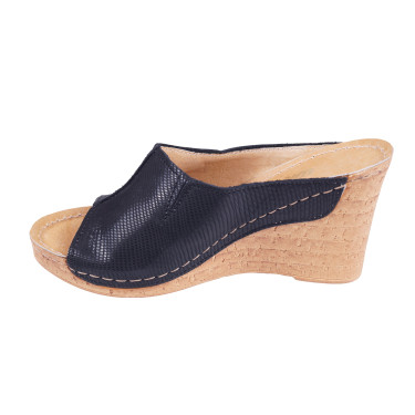 Klapki damskie skórzane WIELBUT 533 czarne