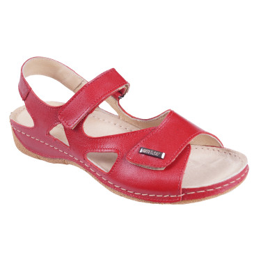 SANDAŁY DAMSKIE SKÓRZANE WIELBUT 550 CZERWONE
