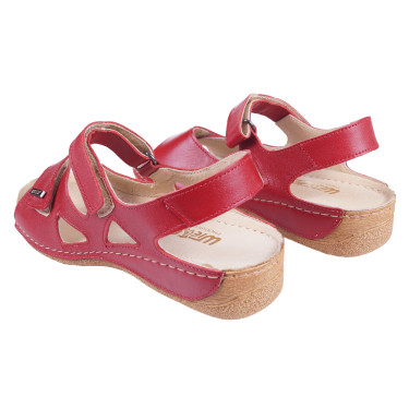 SANDAŁY DAMSKIE SKÓRZANE WIELBUT 550 CZERWONE