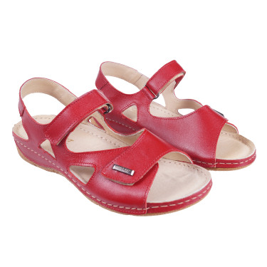 SANDAŁY DAMSKIE SKÓRZANE WIELBUT 550 CZERWONE