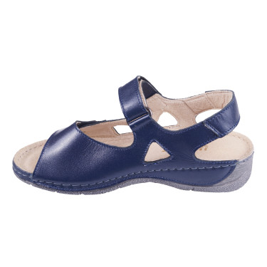 SANDAŁY DAMSKIE SKÓRZANE WIELBUT 550 GRANATOWE