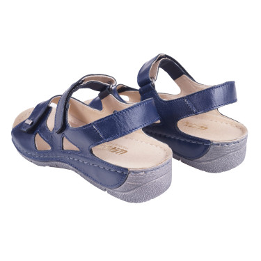 SANDAŁY DAMSKIE SKÓRZANE WIELBUT 550 GRANATOWE