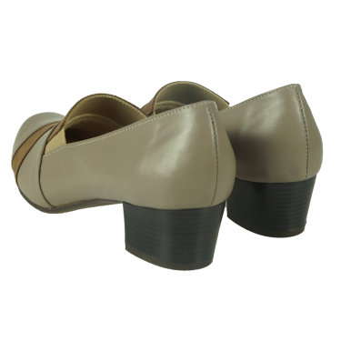 SKÓRZANE PÓŁBUTY DAMSKIE CAPUCCINO/BRĄZ