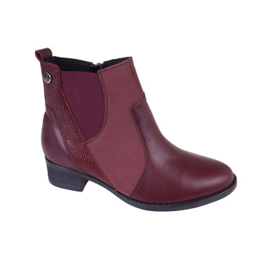 BOTKI DAMSKIE SKÓRZANE BUCIK K-34 BORDOWE