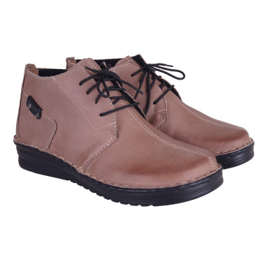 BOTKI SKÓRZANE DAMSKIE OST 072 M CAPPUCINO