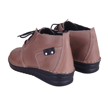 BOTKI SKÓRZANE DAMSKIE OST 072 M CAPPUCINO