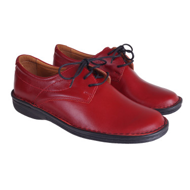 PÓŁBUTY DAMSKIE SKÓRZANE WIELBUT 194 CZERWONE