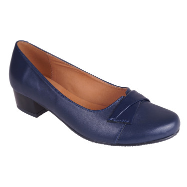 PÓŁBUTY SKÓRZANE DAMSKIE WIELBUT 013 GRANATOWE