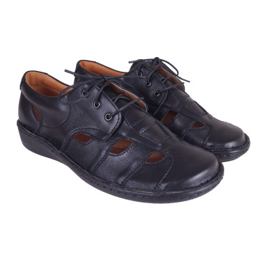 PÓŁBUTY SKÓRZANE DAMSKIE WIELBUT 021 CZARNE