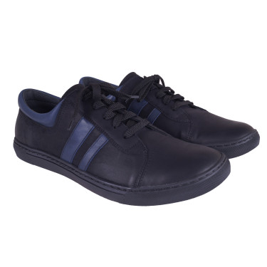 SKÓRZANE SPORTOWE PÓŁBUTY MĘSKIE WASAK 0150 CZARNO-NIEBIESKIE