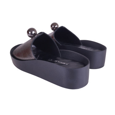 KLAPKI SKÓRZANE SOKOLSKI BKL 21-312 PLATYNOWE