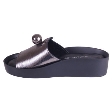 KLAPKI SKÓRZANE SOKOLSKI BKL 21-312 PLATYNOWE