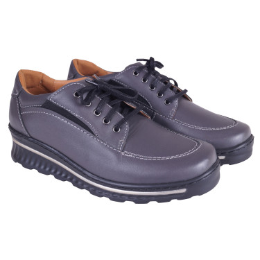 Półbuty damskie skórzane marki Wielbut, model 022 kolor popiel.