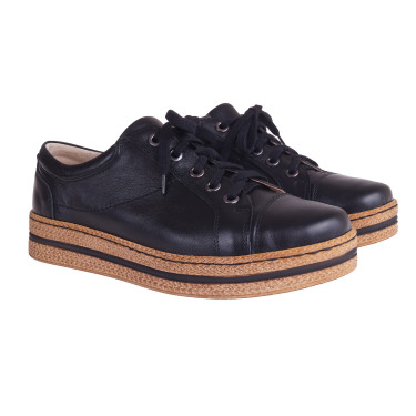 PÓŁBUTY DAMSKIE SKÓRZANE WYSOCKI 104 CZARNE