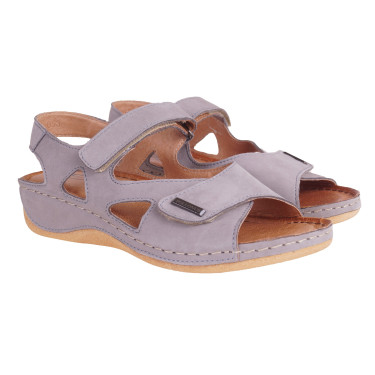 WYGODNE SANDAŁY SKÓRZANE DAMSKIE POLLONUS SZARY