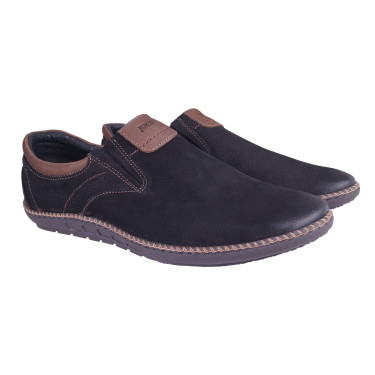 PÓŁBUTY MOKASYNY MĘSKIE SKÓRA CZARNE JOKER 937