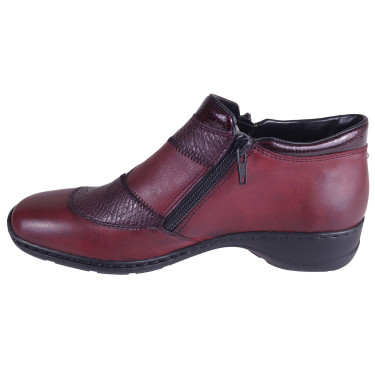 RIEKER BOTKI SKÓRZANE DAMSKIE 5838735 BORDOWE