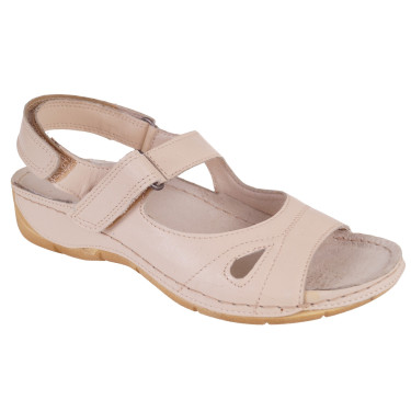 SKÓRZANE SANDAŁY DAMSKIE WIELBUT 526 BEŻ