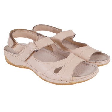 SKÓRZANE SANDAŁY DAMSKIE WIELBUT 526 BEŻ