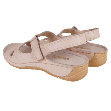 SKÓRZANE SANDAŁY DAMSKIE WIELBUT 526 BEŻ