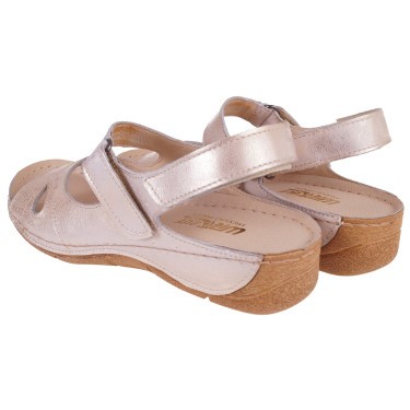 SKÓRZANE SANDAŁY DAMSKIE WIELBUT 526 ZŁOTE