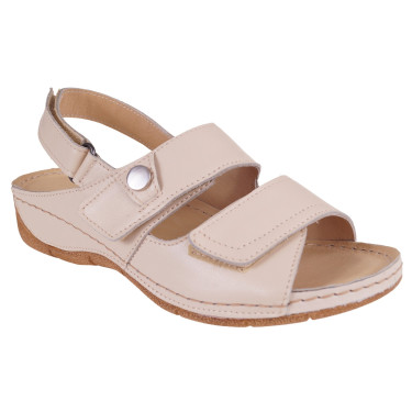 SKÓRZANE SANDAŁY DAMSKIE WIELBUT 538 PLUS BEŻ