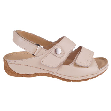 SKÓRZANE SANDAŁY DAMSKIE WIELBUT 538 PLUS BEŻ