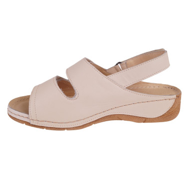 SKÓRZANE SANDAŁY DAMSKIE WIELBUT 538 PLUS BEŻ