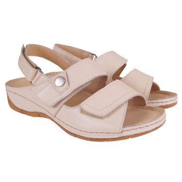 SKÓRZANE SANDAŁY DAMSKIE WIELBUT 538 PLUS BEŻ
