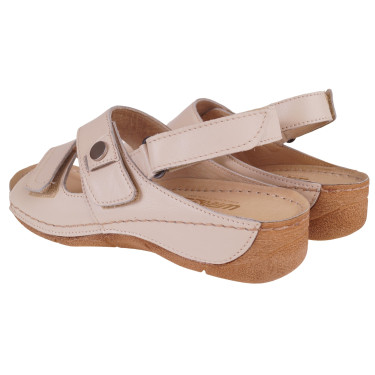 SKÓRZANE SANDAŁY DAMSKIE WIELBUT 538 PLUS BEŻ